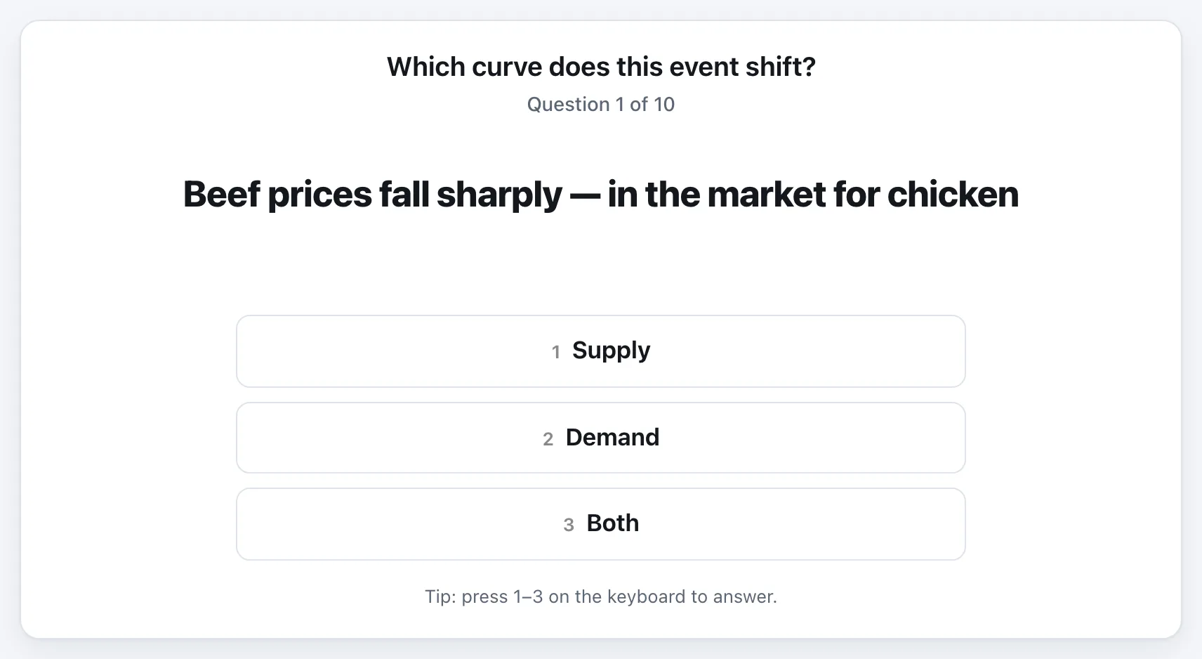 Supply or Demand? gameplay