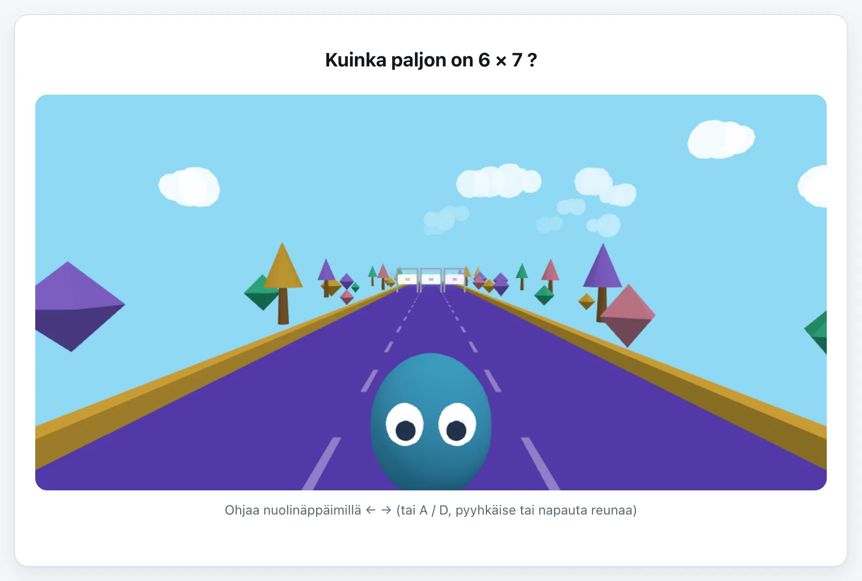 Kertotaulujuoksu gameplay