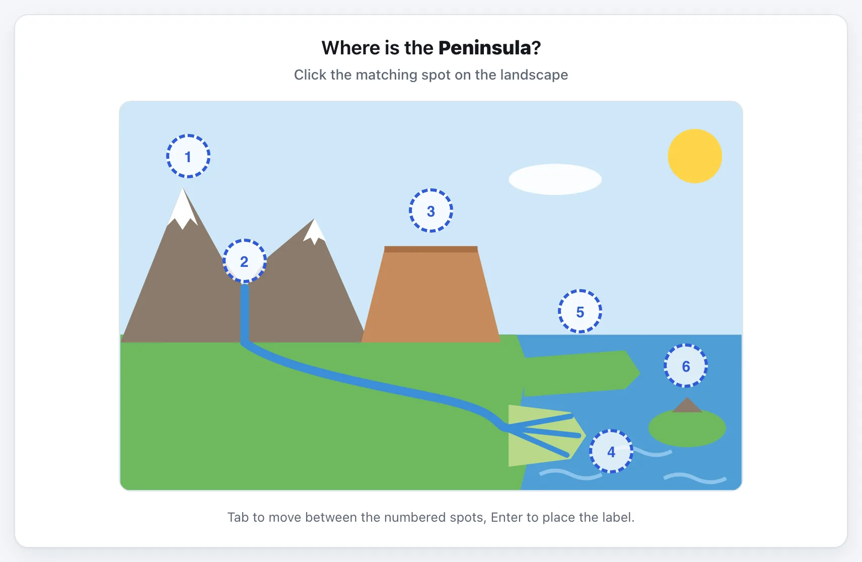Label the Landforms gameplay