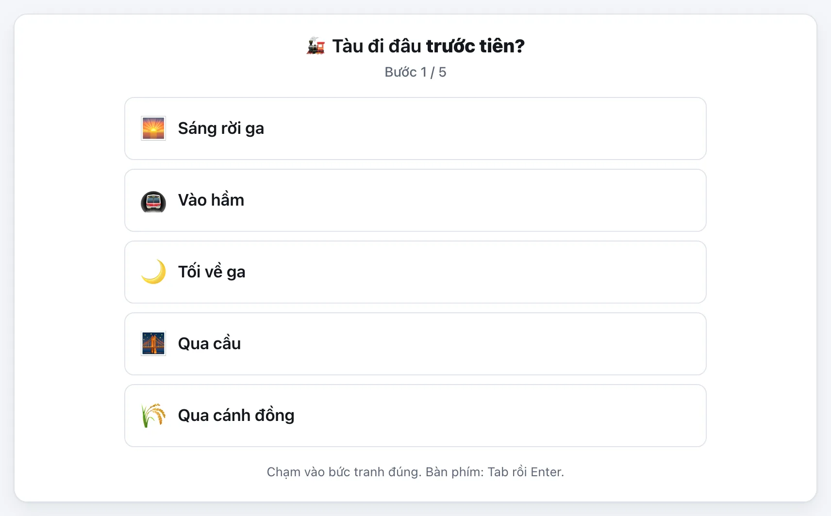 Hành trình của tàu (The train's journey) gameplay