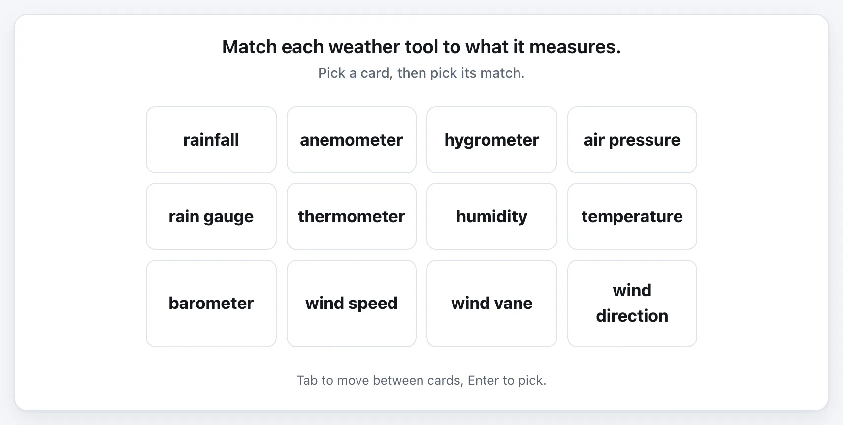 Weather Tools Match gameplay